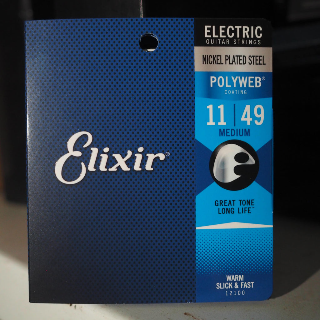 Elixir 12100 Polyweb Electric Guitar Strings, Medium, 11-49