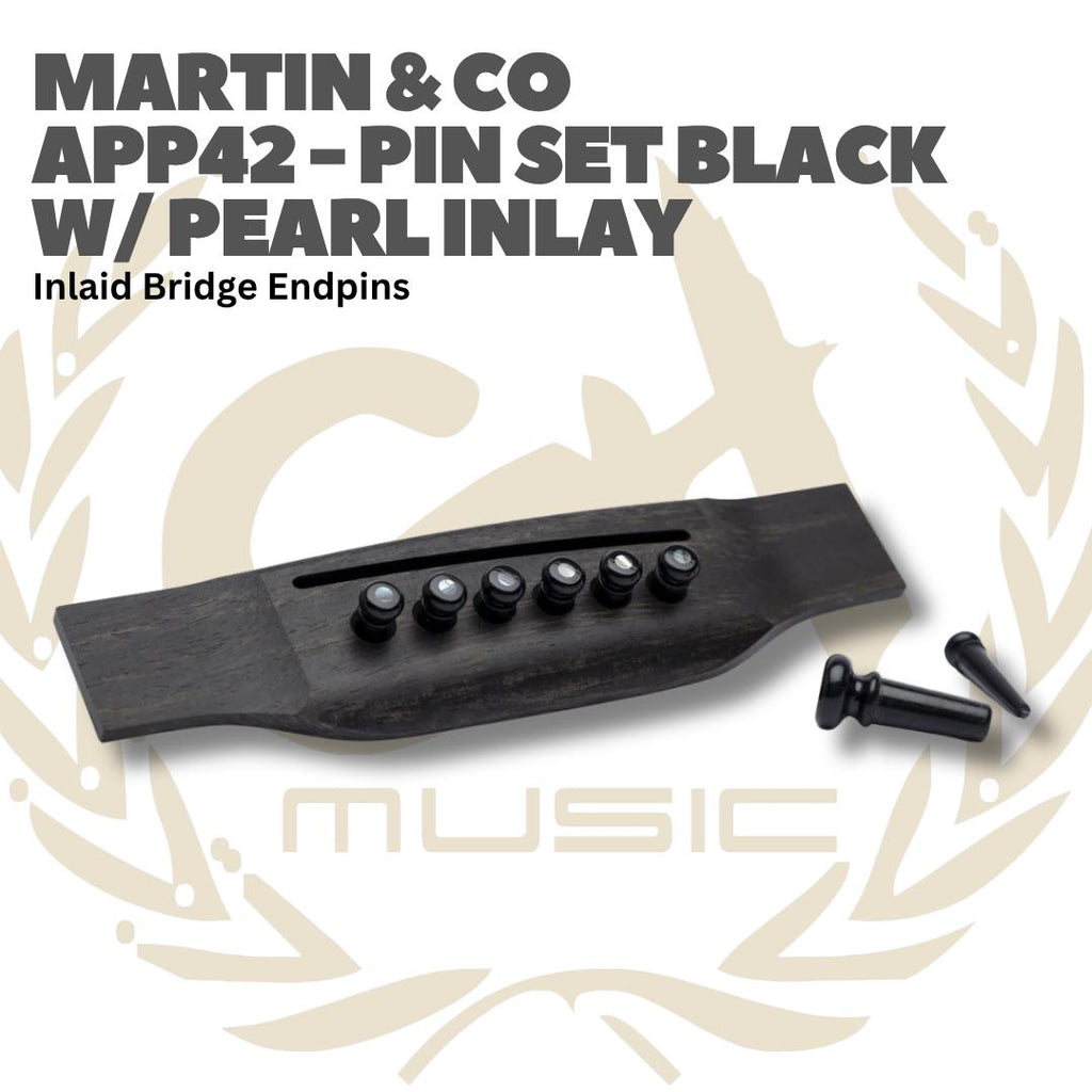 Martin Pin Set With Pearl Inlay Bridge Endpins Inlaid - Akustik Bridge Pin Acoustic APP45 APP42