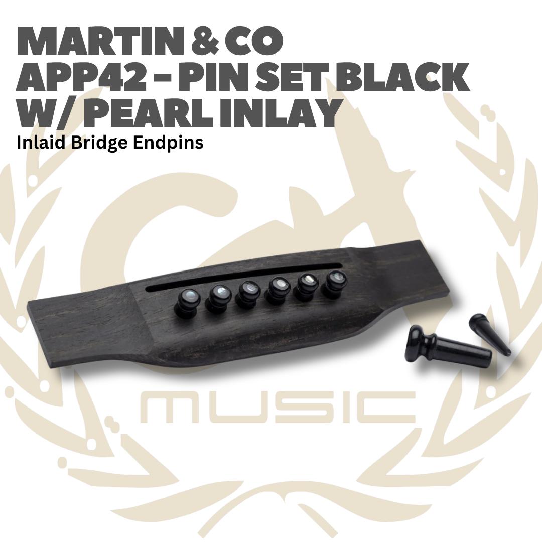 Martin Pin Set With Pearl Inlay Bridge Endpins Inlaid - Akustik Bridge Pin Acoustic APP45 APP42