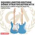 SQUIER Limited Edition Sonic Stratocaster HT H Electric Guitar, Maple FB, California Blue - Gitar Listrik Elektrik Original Asli