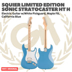 SQUIER Limited Edition Sonic Stratocaster HT H Electric Guitar, Maple FB, California Blue - Gitar Listrik Elektrik Original Asli