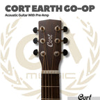 Cort Earth GO Acoustic Electric Guitar with Pre-Amp - Gitar Transkustik TransAcoustic Akustik Elektrik Earth-Go PreAmp Original Asli