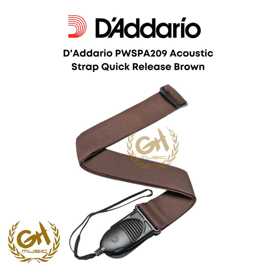 D'Addario PWSPA209 Acoustic Strap Quick Release Brown