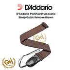 D'Addario PWSPA209 Acoustic Strap Quick Release Brown
