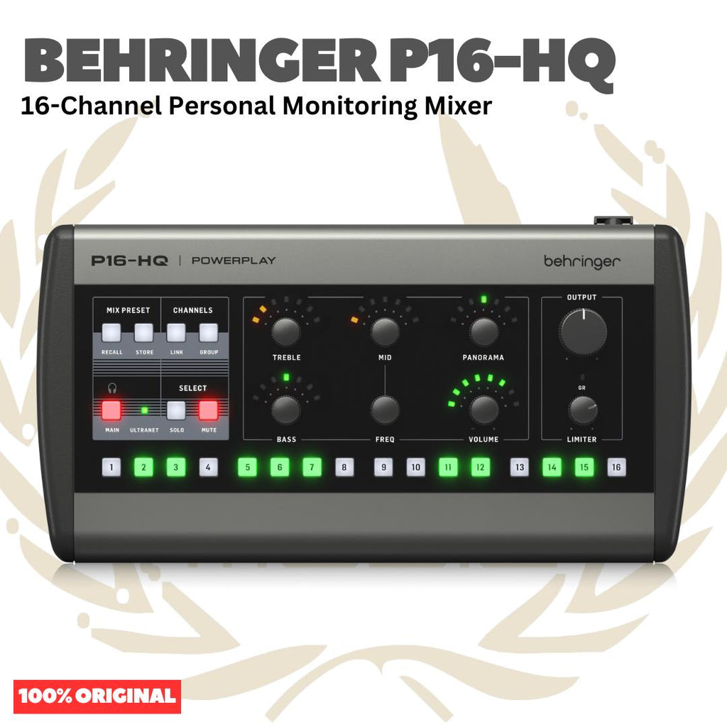 Behringer P16-HQ 16-Channel Personal Monitoring Mixer - P16HQ Mixer