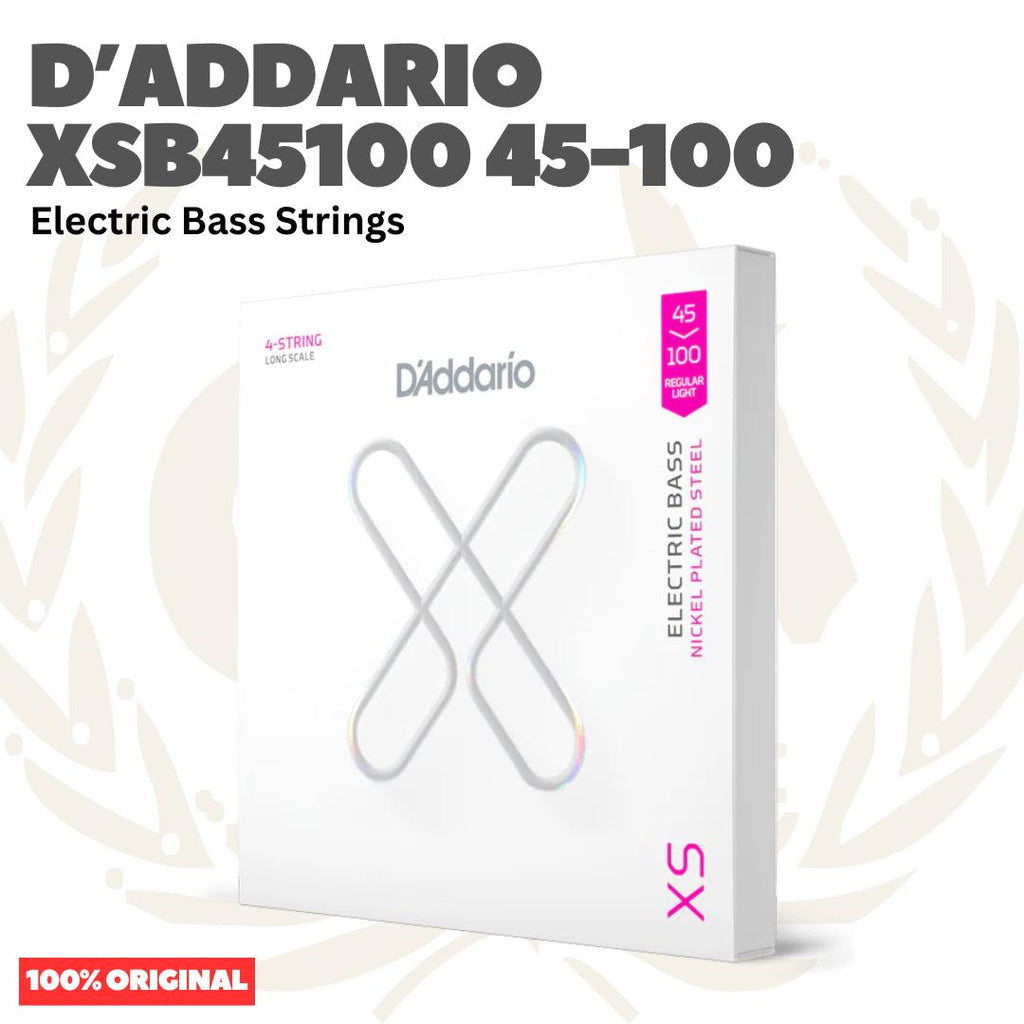 D'Addario XSB45100 45-130 Nickel Plated Steel Long Scale Electric Bass Strings - Senar Bass Listrik Elektrik Coated XSB-45100