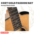 Cort Gold Passion Acoustic Electric Guitar w/Case, Natural - Gitar Akustik Elektrik