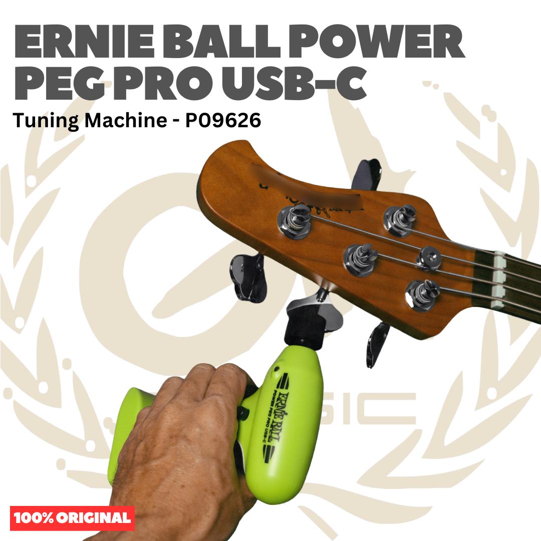 Ernie Ball P09626 Power Peg Pro USB-C Rechargeable String Winder Tuning Machine - Mesin Pemutar Senar 9626 Original Asli