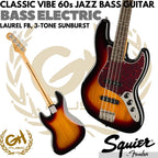 Squier Classic Vibe 60s Jazz Bass Guitar, Laurel FB - Gitar Bass Listrik