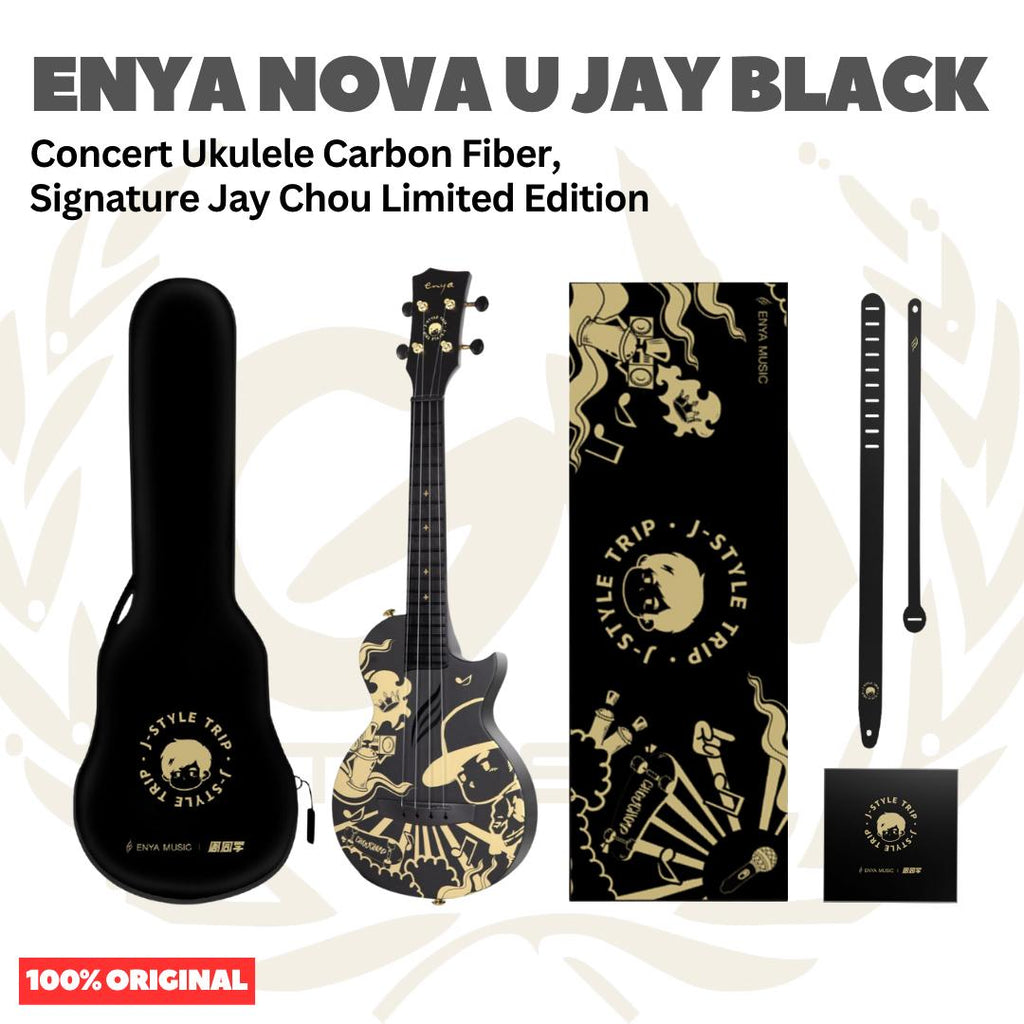 ENYA NOVA U-JAY Concert Ukulele Carbon Fiber, Signature Jay Chou Limited Edition