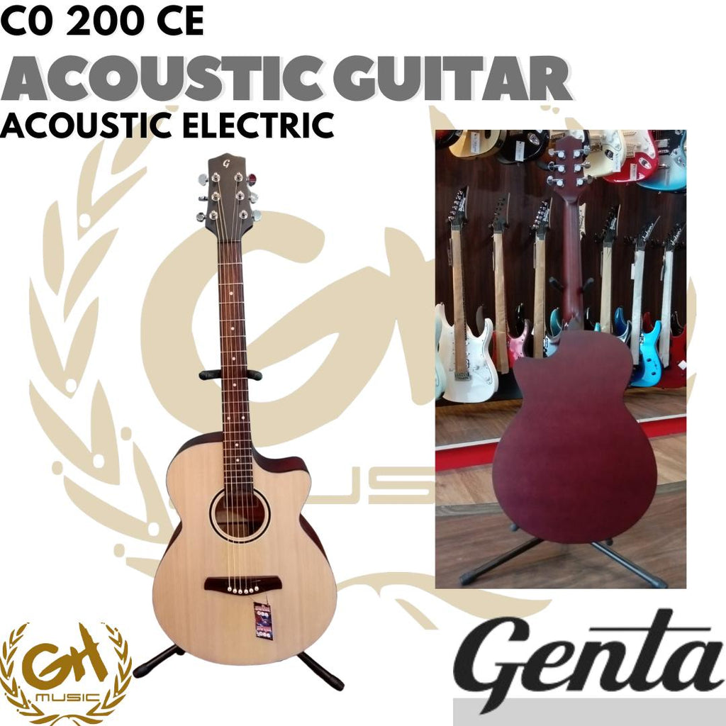 Genta CO 200 CE Acoustic Electric Guitar - Gitar Akustik CO200CE