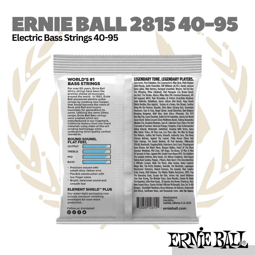 Ernie Ball 2815 Extra Slinky Flatwound Electric Bass Strings, 40-95