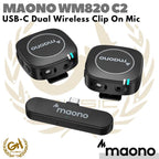 MAONO WM820 C2 DUAL WIRELESS CLIP ON MIC - USB C CONNECTION