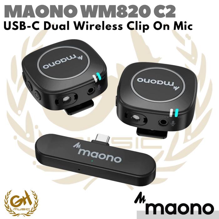 MAONO WM820 C2 DUAL WIRELESS CLIP ON MIC - USB C CONNECTION