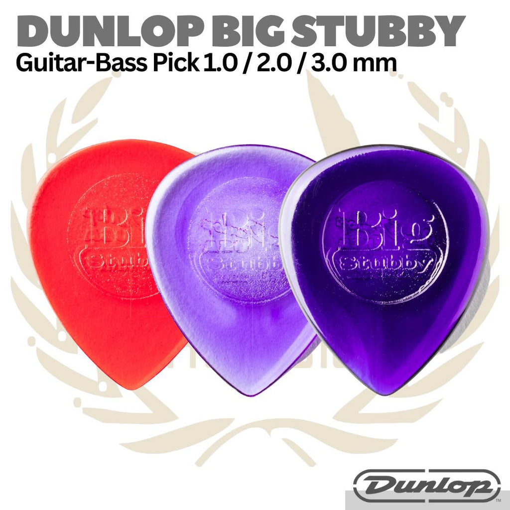 DUNLOP BIG STUBBY Heavy Guitar Picks | Pik Gitar isi 6 1.0 2.0 3.0 mm