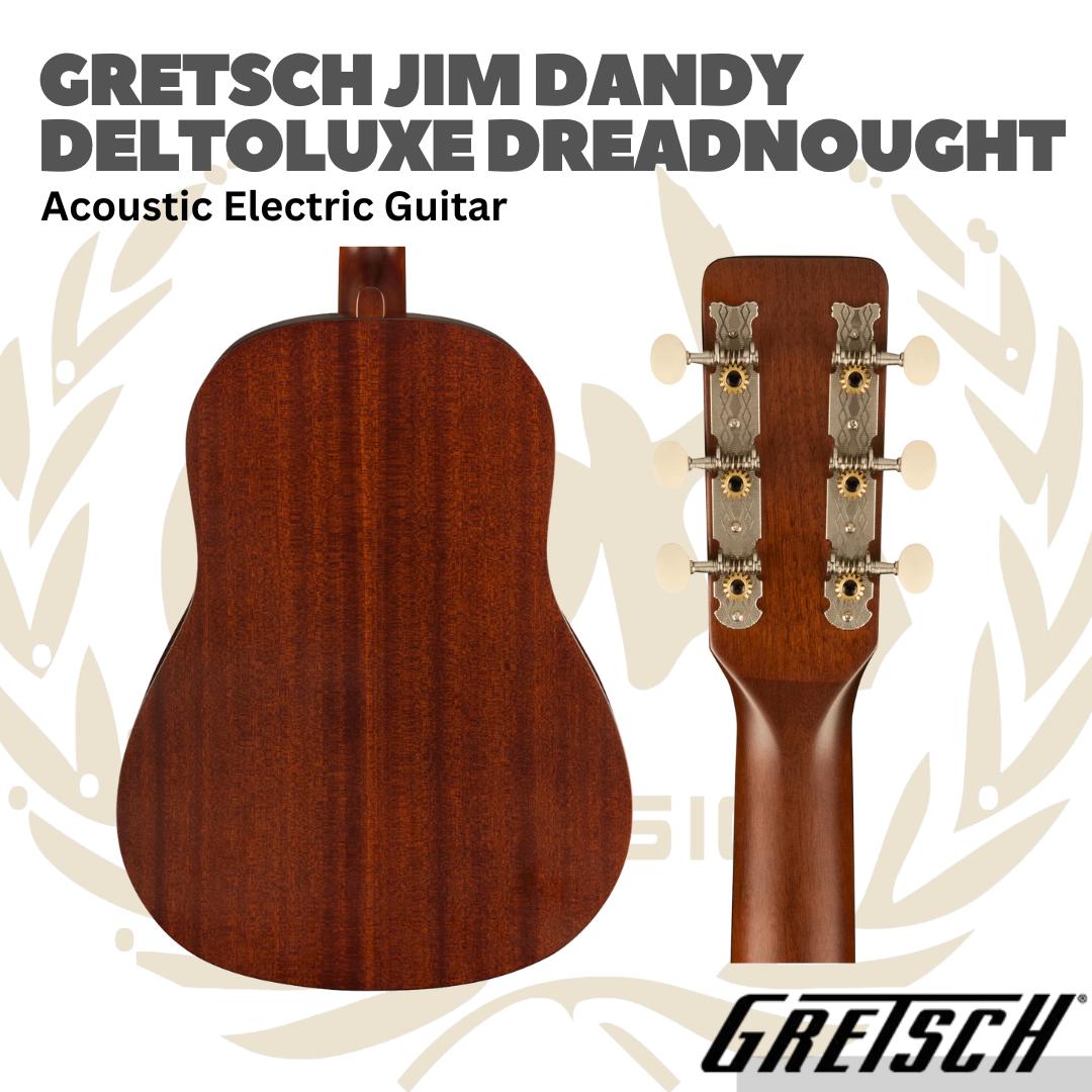 Gretsch Jim Dandy Deltoluxe Dreadnought Acoustic-Electric Guitar - Gitar Akustik Elektrik dengan Pickup