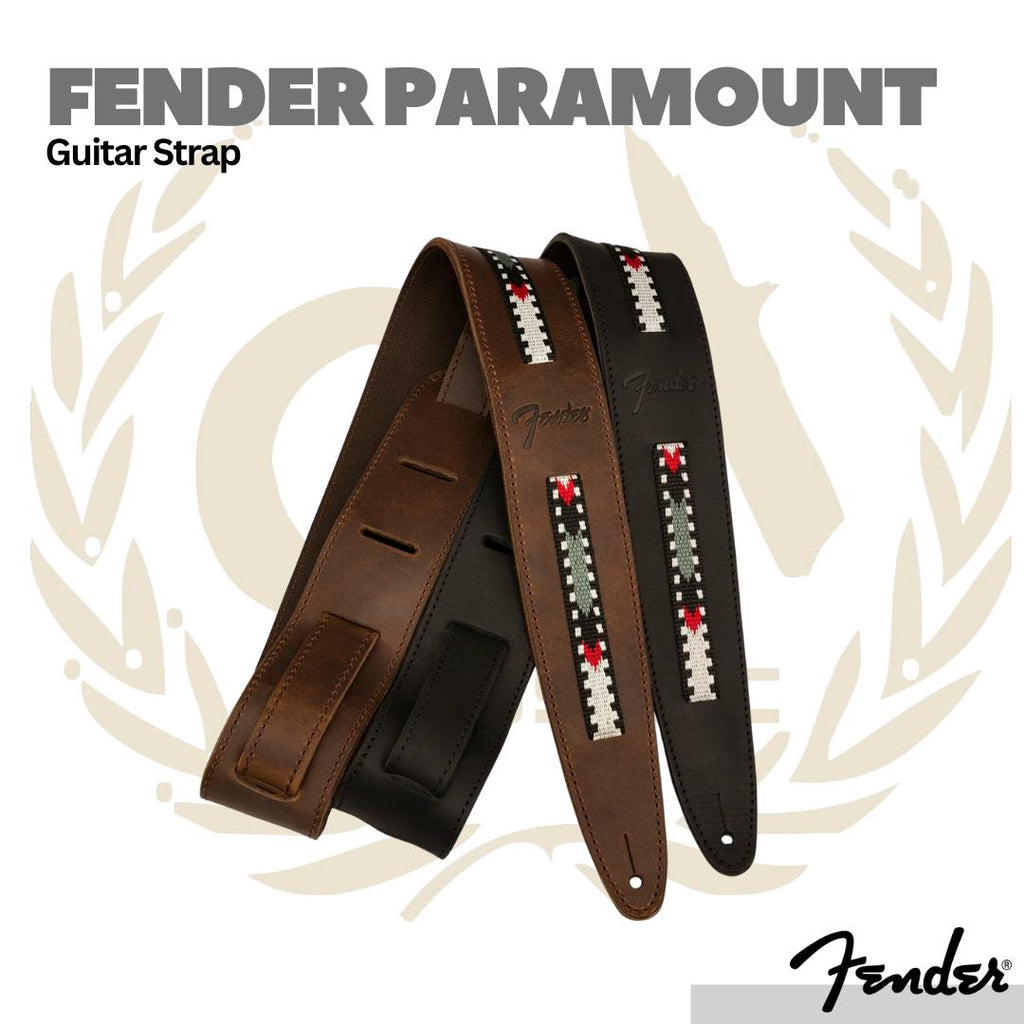 Fender Paramount Acoustic Guitar Leather Strap | Strap Kulit Gitar Akustik