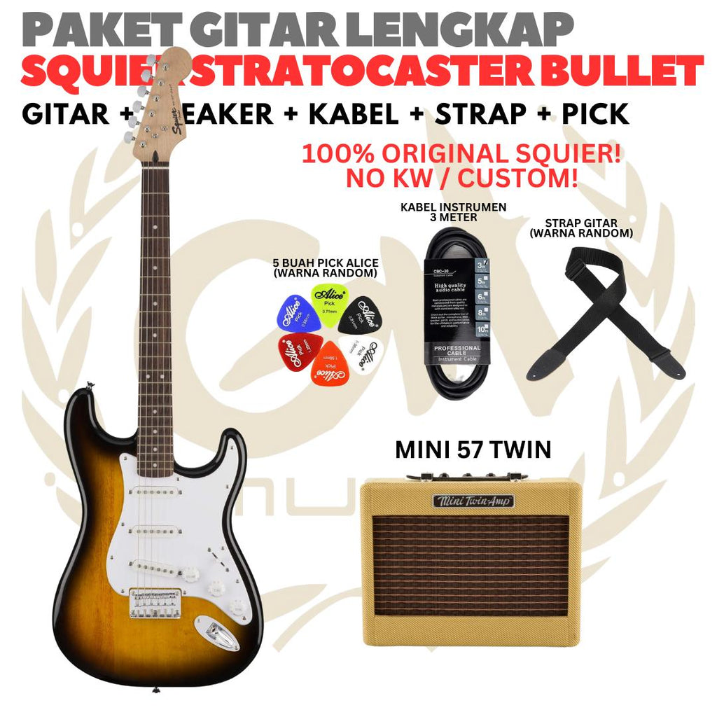 PAKET GITAR SQUIER STRATOCASTER BULLET Electric Gitar | GUITAR PACK