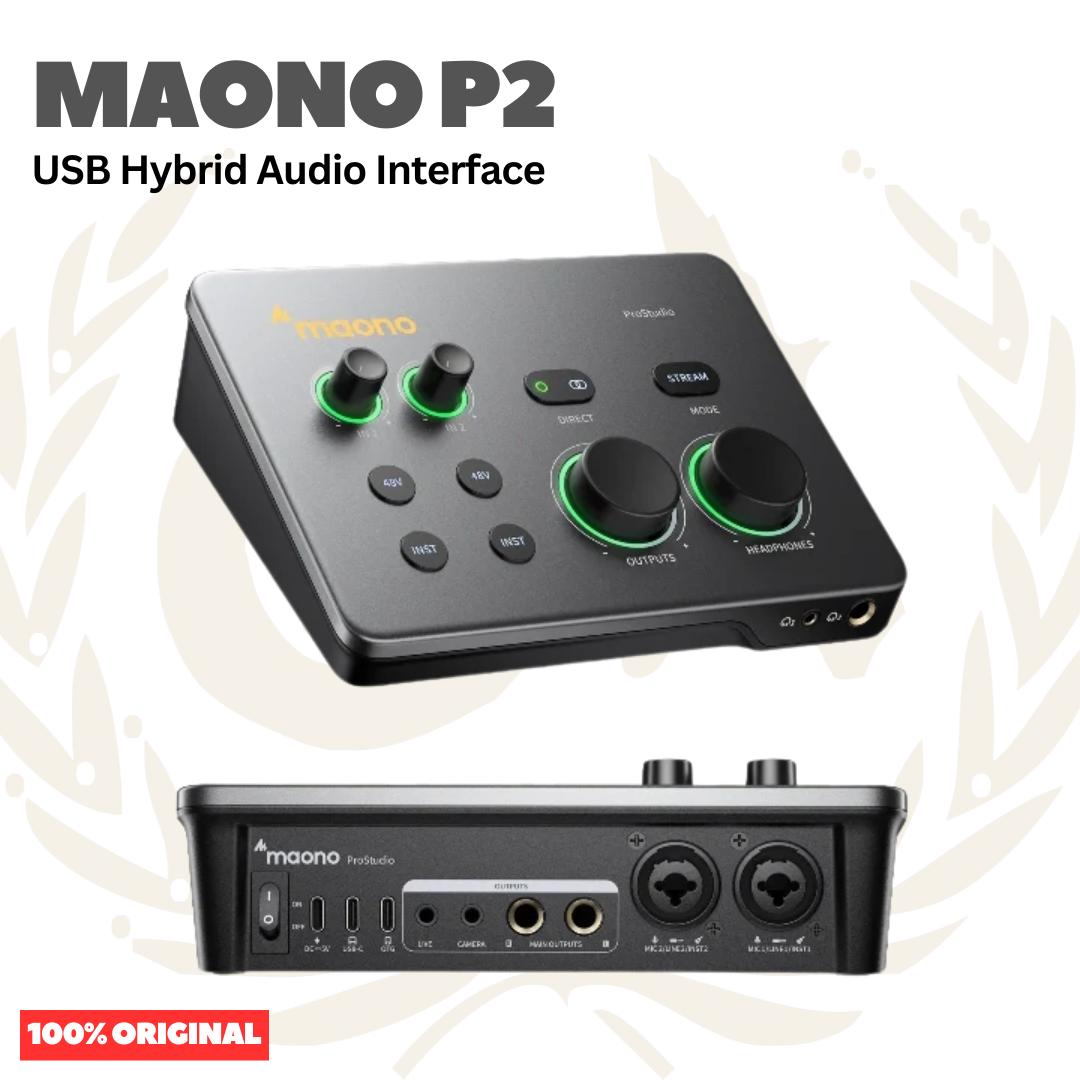 MAONO P2 USB Hybrid Audio Interface For Music Production, Content Creation, Podcasting, Streaming - Soundcard