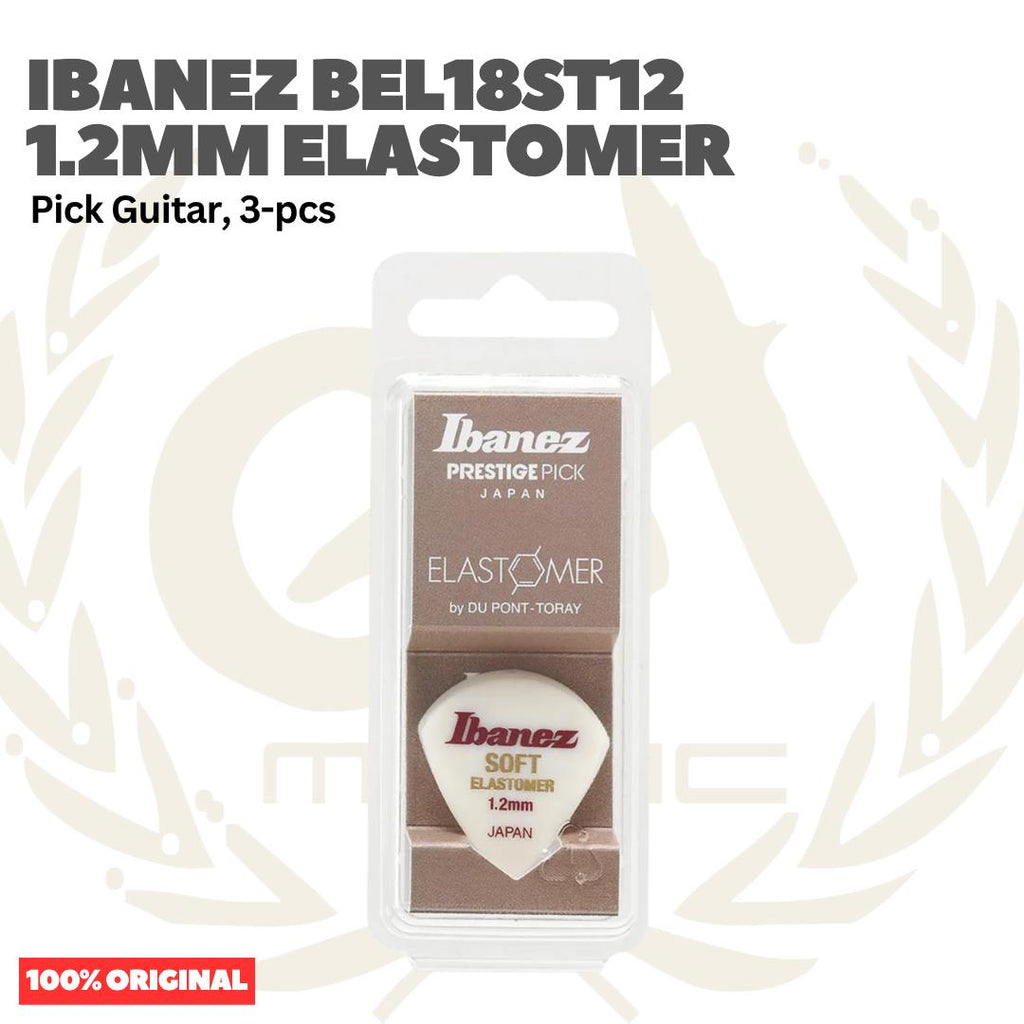 Ibanez BEL18ST12 1.2mm Elastomer Pick, Soft, 3pcs Guitar Pick - Pik Gitar isi 3