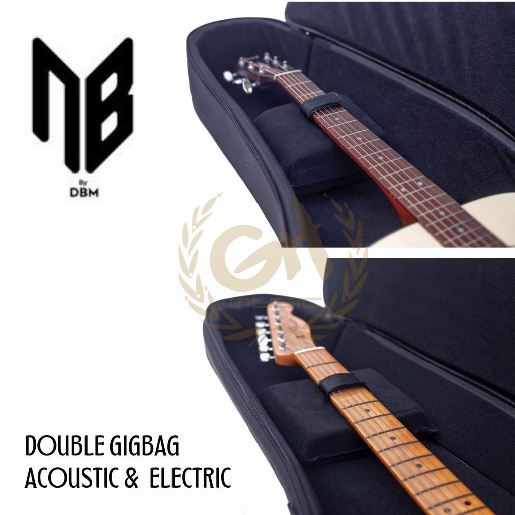 DOUBLE GIGBAG NB PRO ACOUSTIC GUITAR & ELECTRIC GUITAR - TAS GITAR AKUSTIK DOUBLE GIG BAG