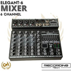 RECORDING TECH ELEGANT 6 - MIXER 6 CHANNEL PODCAST RECORDING KARAOKE
