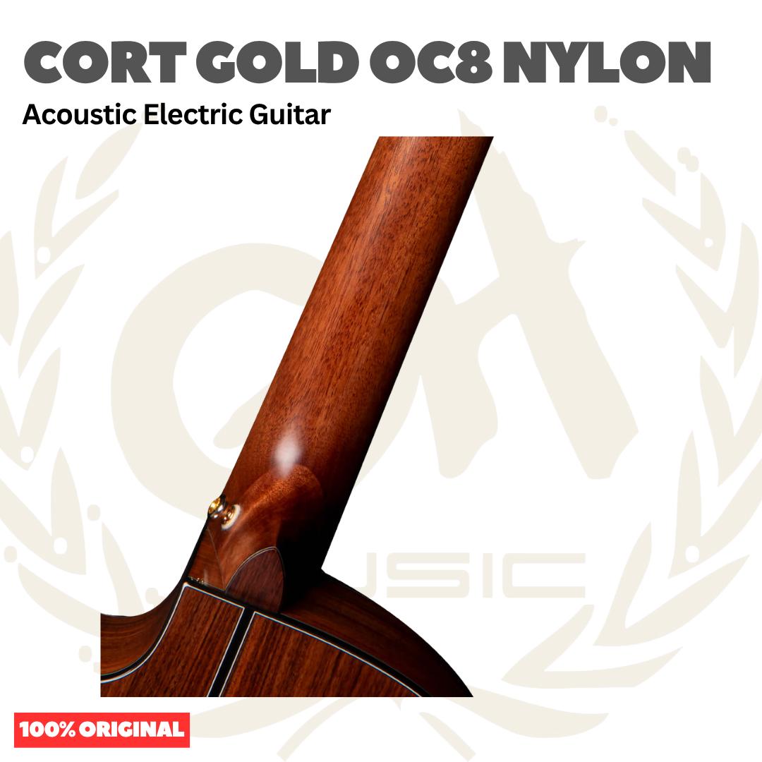 Cort Gold OC8 Nylon Natural Gloss Acoustic Electric Guitar w/Case - Gitar Akustik Elektrik