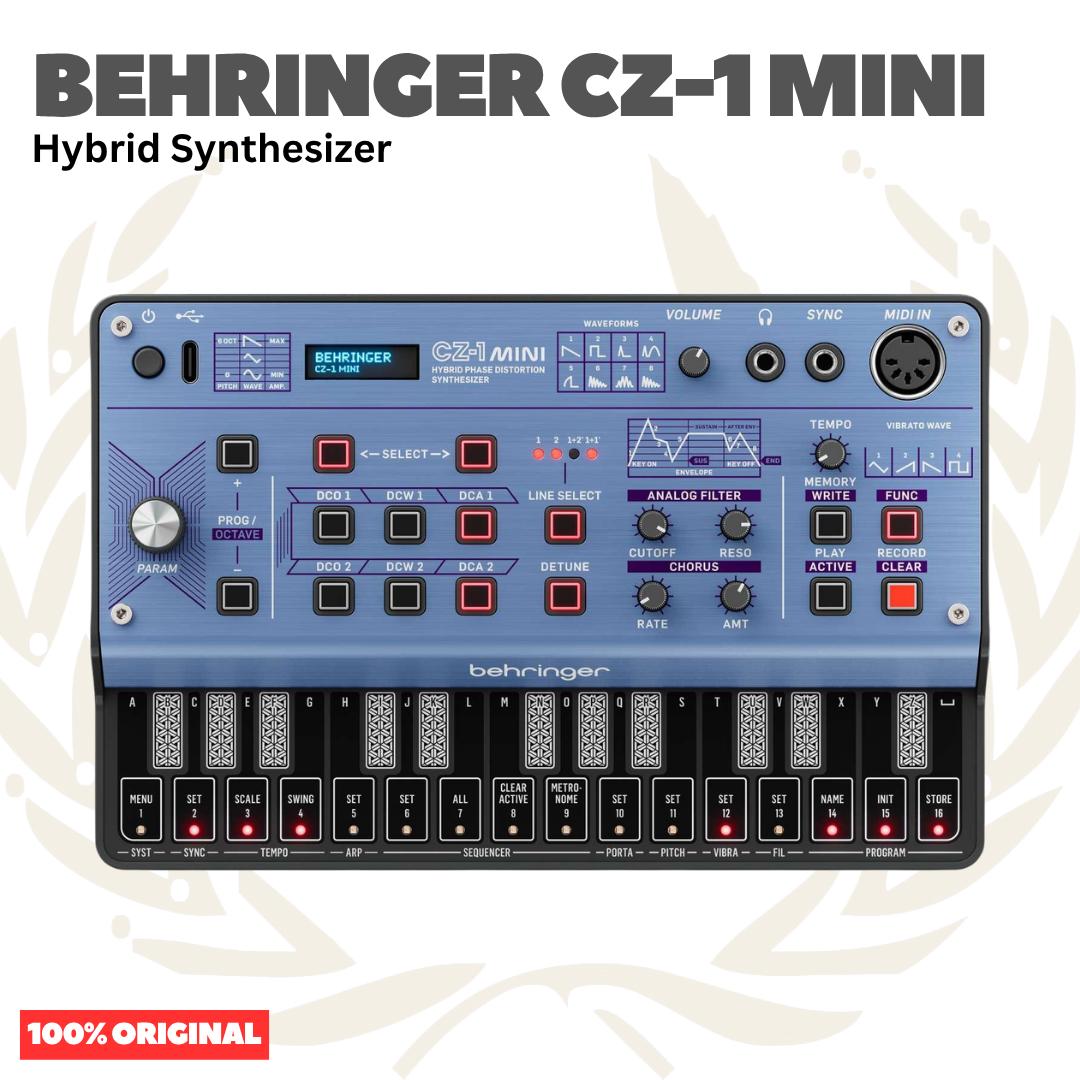 Behringer CZ-1 MINI Portable 3-Voice Hybrid Phase Distortion Synthesizer with Analog Low-Pass Filter, 16-Step Sequencer and Arpeggiator
