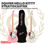 Squier Hello Kitty Limited Edition Stratocaster Electric Guitar, Maple FB | Gitar Elektrik Original by Fender Asli