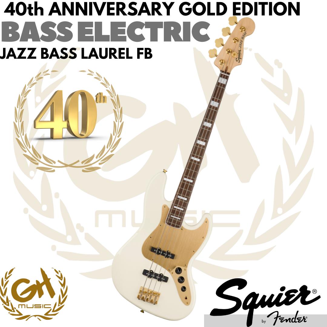 Squier 40th Anniversary Gold Edition Jazz Bass Guitar - BASS ELEKTRIK