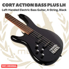 Cort Action Bass Plus LH-BK Left-Handed Electric Guitar Bass 4-String, Black - Gitar Bass Kidal Elektrik Original Asli
