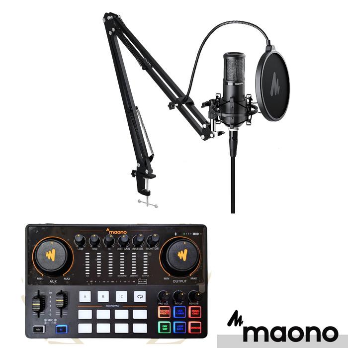 PAKET LIVE STREAMING / PODCAST MAONO E2 + PM320 + MH601 | SOUND CARD AME2 AM-E2A