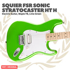 Squier FSR Sonic Stratocaster HT H Electric Guitar, Maple FB, Lime Green - Gitar Listrik Elektrik Original Asli