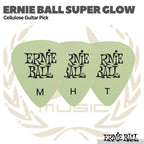 Ernie Ball Super Glow Cellulose Guitar Picks, 12-Pack- Pik Gitar Bass