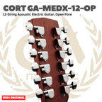 Cort GA-MEDX-12-OP Acoustic Electric Guitar 12-String, Open Pore - Gitar Akustik Elektrik 12 senar Original Asli