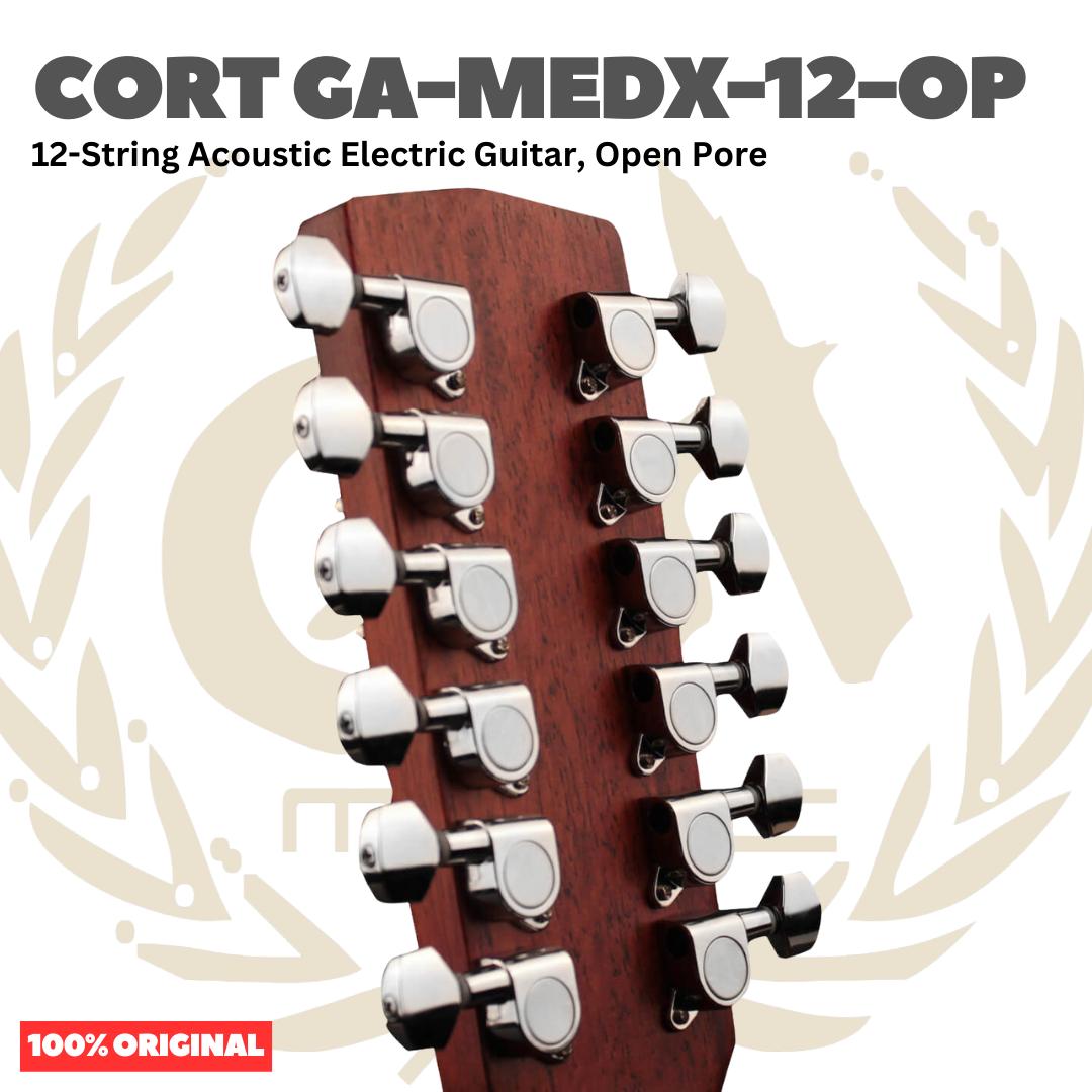 Cort GA-MEDX-12-OP Acoustic Electric Guitar 12-String, Open Pore - Gitar Akustik Elektrik 12 senar Original Asli