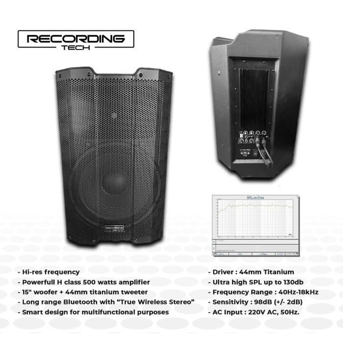 RECORDING TECH LT15A PRO, 15 Inch H Class Amplifer | Speaker Aktif