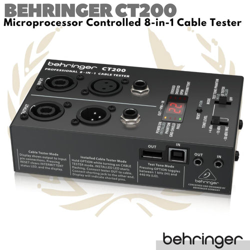 BEHRINGER CT200 Microprocessor Controlled 8 in 1 Cable Tester