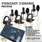 RECORDING TECH PRO RTX6 PLUS MAONO A03T, PAKET PODCAST 3 ORANG KOMPLIT