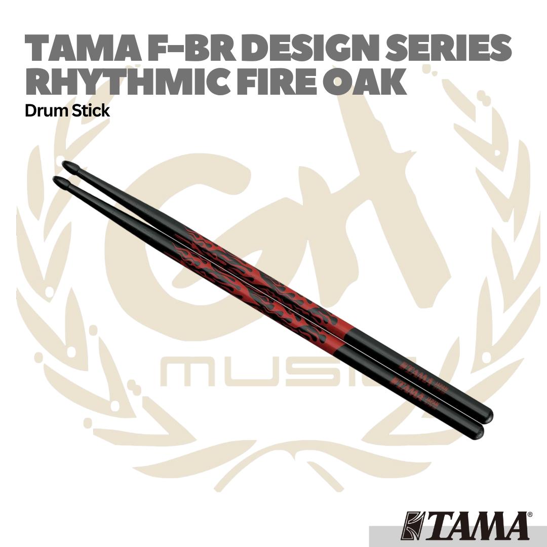 TAMA F-BR Design Series Rhythmic Fire Oak Sticks, Black/Red Pattern - Stik Drum