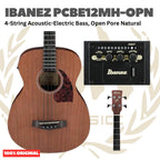 Ibanez PCBE12MH-OPN 4-String Acoustic-Electric Bass, Open Pore Natural - Gitar Bass Akustik Elektrik dengan Preamp