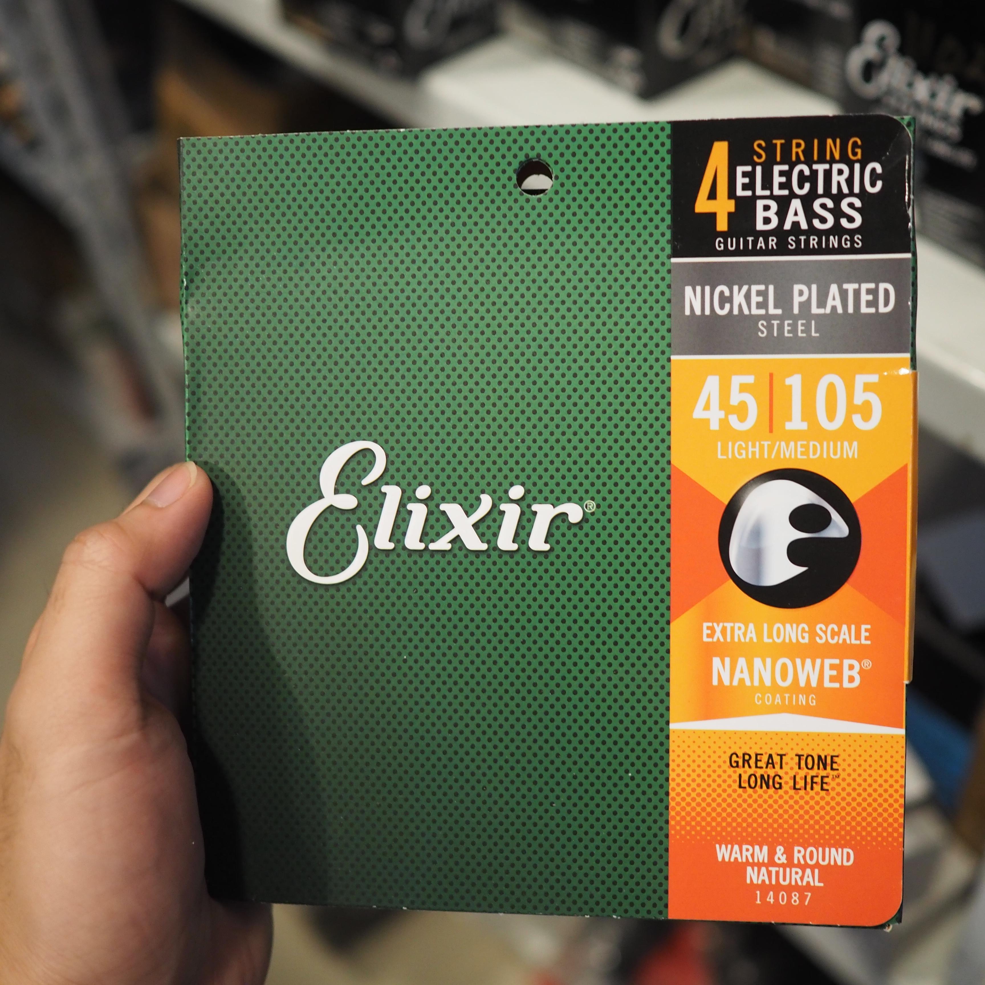 Elixir 14087 Nanoweb Extra Long Scale Electric Bass Strings 045-105 - Senar Bass Elektrik