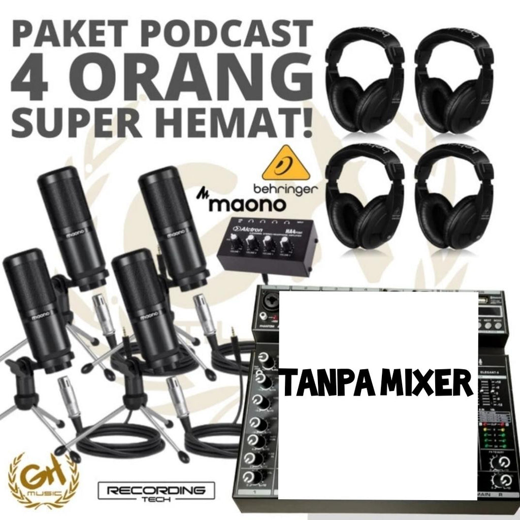 PAKET PODCAST 4 ORANG MURAH BERKUALITAS PM360 / BM800 + RT ELEGANT 6 MK2