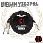 Kirlin Y362PRL 3.5mm TRS Plug To 2x 1/4" Mono Plug