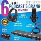PAKET PODCAST 6 ORANG BEHRINGER UMC1820, MAONO MH601 PLUS MIC REC.TECH
