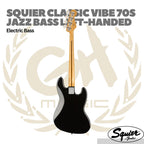Squier Classic Vibe 70s Jazz Bass Left-Handed Guitar, Maple FB - Bass Elektrik Kidal