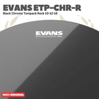 EVANS ETP-CHR-R Black Chrome Tom Drumhead Rock Tom Pack (10", 12", 16") - Membran Tom Drum Tompack Head Membran Original Asli
