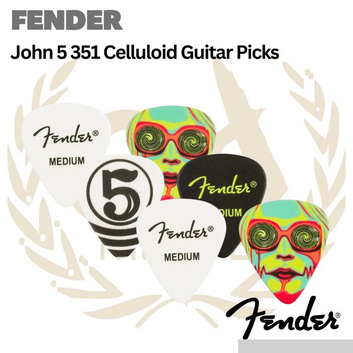 Fender John 5 351 Celluloid Guitar Picks - Pik Gitar 6pcs