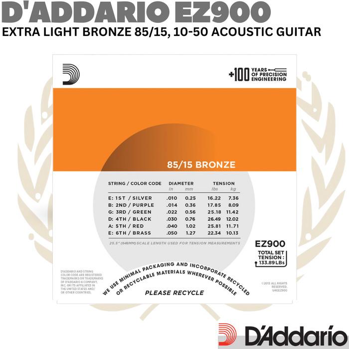 D'ADDARIO EZ900 Extra Light 10-50 Acoustic | Senar Gitar Akustik