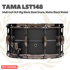TAMA LST148 SLP Big Black Steel Snare, Matte Black Nickel - Senar Drum